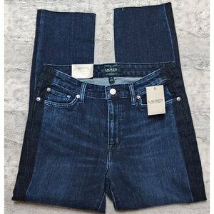 NWT Lauren Ralph Lauren Premier Ankle Straight Jeans "Indigo" Women's 8/29 NEW!